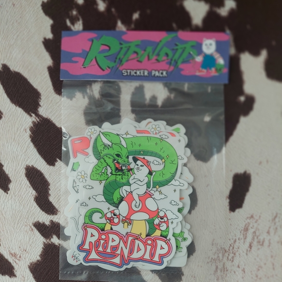 Ripndip Bundle - Tie Dye Tee, NWT Beanie & Sticker Pack - Picture 3 of 6